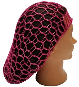 Red Fishnet Hair Net Hairnet Slouchy Cover Cap Hat Rasta Dreadlocks Snood Net - Picture 1 of 4