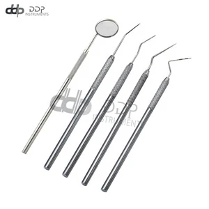 5 Pcs Dental Tartar Removal Kit Mouth Mirror Scaler Set Tooth Examination PR-351 - Picture 1 of 3