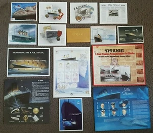 SELLOS DE TITANIC -15 MINI HOJAS Y HOJAS DE 10 PAÍSES COMO NUEVOS DESQUICIADOS - Imagen 1 de 11