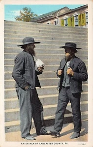 Lancaster PA Pennsylvania Amish Mennonite Hand Made Clothes Hats Vtg Postcard Y5 - Picture 1 of 2