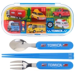 Tomy Tomica Car Trio Cutlery Kit Fork Spoon Chopsticks Utensils Kids Flatware - Picture 1 of 6