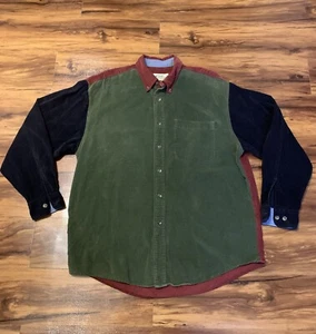 Eddie Bauer Corduroy Shirt,Men’s Medium,color Block ,pre-owned - Picture 1 of 8