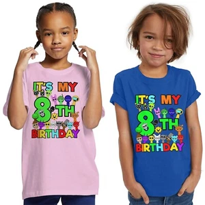8. Geburtstag Sprunki Shirt Party Deko 8 Jahre Mädchen & Jungen T-Shirt - Bild 1 von 16