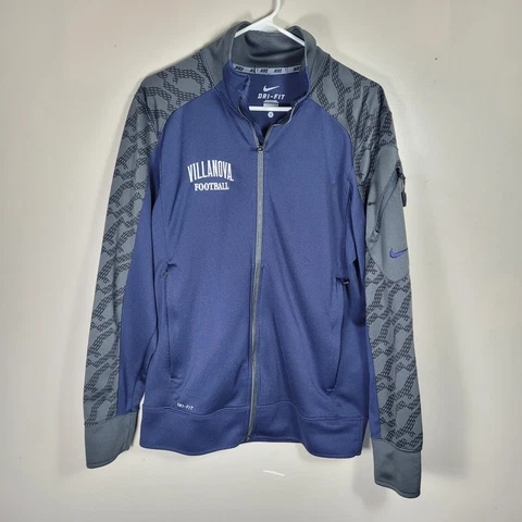 Mens Nike Dri Fit Navy Villanova Football Sports Full Zip Jacket Size Small Cover
