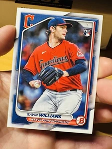 GAVIN WILLIAMS CLEVELAND GUARDIANS 2024 TOPPS BOWMAN ROOKIE CARD #66 RC - Bild 1 von 2