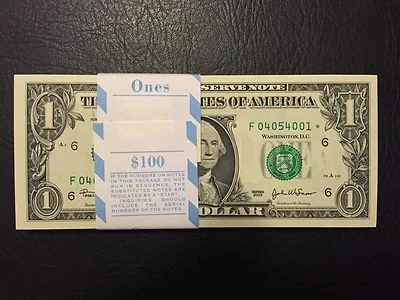 2003 STAR NOTE $1 Dollar Atlanta ,Crisp, Uncirculated ,consecutive - Image 1 of 3