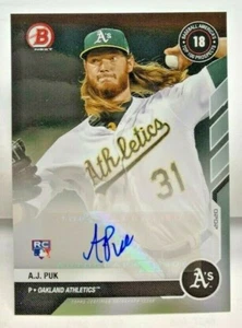 A.J. Puk 2021 Bowman Next BA Top 100 Prospect RC Autograph Auto SP - OAKLAND A's - Picture 1 of 2