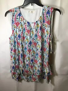 NUEVO CON ETIQUETAS Blusa Hailey Lyn Para Mujer XL Vibrante Sin Mangas Dobladillo Doble Capa - Imagen 1 de 2