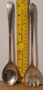 Vintage Raimond Italien Silberteller Salat Servierset Gabel & Löffel Silberteller - Bild 1 von 3