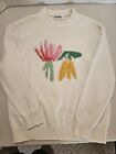 ZARA TEXTURED JACQUARD SWEATER Mens Medium You Are Truth To Me Tan Offwhite