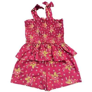 NWT Girls Pink Summer Flower Tea Collection Romper Size 5 - Picture 1 of 4
