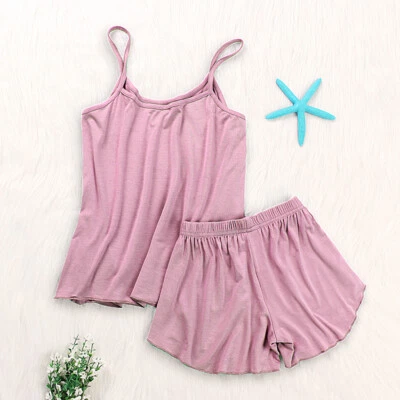 Women Pajama Set Modal Sleepwear Cami Sleep Top With Short Sleepwear Short Sets - Image 1 of 4