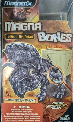 De colección 2007 Mega Magna Bones TRI-TOPS #29601 usado dinosaurio magnético raro Foto 1 de 4