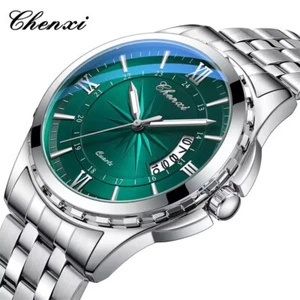 CHENXI Men Quartz Watch Luminous Silver Steel Watches with Calendar Male Watches - Imagen 1 de 18