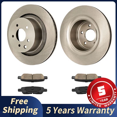 For Infiniti G37 2008-2013 G35 2007-2008 Rear Brake Rotors & Ceramic Brake Pads - Image 1 of 4