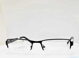 Pierre Cardin PC607 Satin Schwarz Rechteckig Halbrand Brille 53-19-140 B:29 - Bild 1 von 9