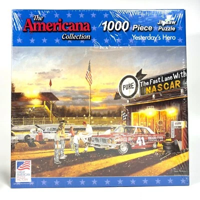 Americana Collection 1000 Piece Puzzle Yesterday's Hero NASCAR Dave Barnhouse - Image 1 of 4