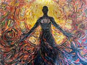 oil painting-man in roots-oil,hand painting,canvas,58 cm x 58 cm - Picture 1 of 1