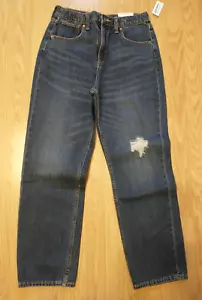 NEW/TAGS Old Navy Slouchy Straight High Rise MedDark Wash Blue Jeans Girls Sz 16 - Picture 1 of 6