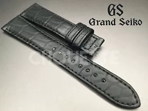 Correa de cuero de cocodrilo negro mate Grand Seiko SBGW031, SBGW231 19 mm C002012J9 - Imagen 1 de 8