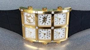 ICELINK GENERATION 6 TZ  GOLD PVD DIAMONDS HUGE SIZE 40MM X 62MM WATCH - Picture 1 of 11