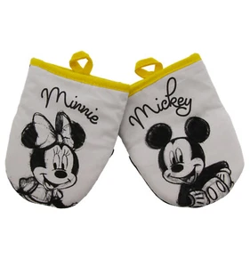 Guantes mini horno de neopreno de Disney, 2 piezas de 5,5"" x 7"" de Mickey & Minnie boceto dorado - Imagen 1 de 7