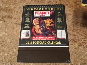2015 VINTAGE SCI-FI POSTCARD CALENDAR PLANET STORIES NEW & SEALED / WRONGWAY052 - Picture 1 of 7