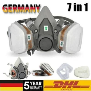 7 in 1 respiratory protection half mask gas mask dust mask painting mask & repl! - Picture 1 of 14