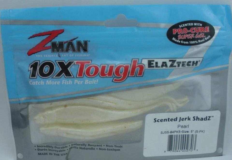 Zman SJS5-84PK5 Perfumado Jerkshadz 5" Color Perla 5CT Foto 1 de 2