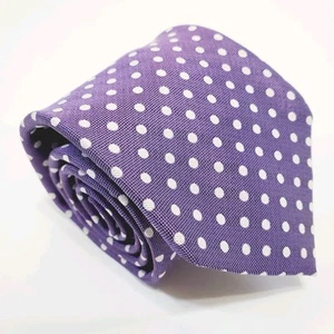 Perry Ellis Krawatte lila Tupfenmuster Herren Seidenkrawatte 58x3,75" - Bild 1 von 5