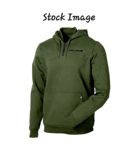 NEW Polaris Mens Journey Hoodie 1/4 Zip Cotton Sweatshirt Cypress Large NEW! - Picture 1 of 6