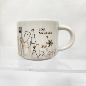 Mini tazza Starbucks Ornament 2014 2 oz You Are Here - Los Angeles grafica oro - Foto 1 di 5