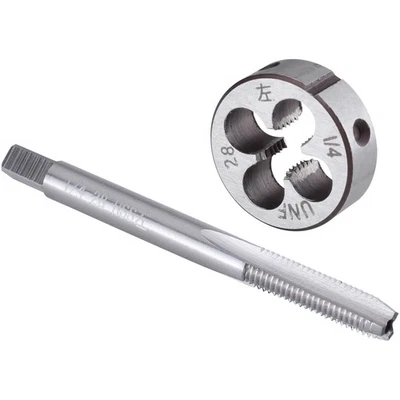 Burkit 1/4"-28 UNF Tap and Die Set Left Hand, 1/4 x 28 UNF Machine Thread Tap... - Image 1 of 4