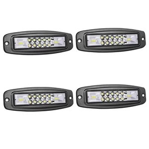 4X 7"Inch Flush Mount LED Light Pods Spot Flood Work Driving Fog Lamp Offroad 6" - Picture 1 of 10