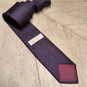 Vintage Brooks Brothers Brooksgate Silk Neck Tie Navy Blue & Red Geometric - Picture 1 of 5