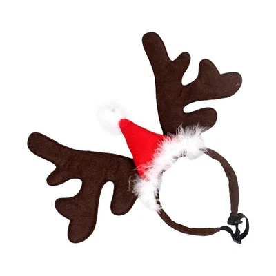 Christmas Reindeer Dog Headband Christmas Elk Headpiece Bright Colors bearable - Image 1 of 4