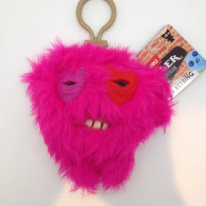 Fuggler Schlüsselanhänger Herz Creepe lustig hässlich Monster Plüsch neu mit Etikett rosa - Bild 1 von 7