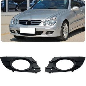 1 Pair Car Black Front Bumper Fog Light Cover For Mercedes Benz CLK W209 2005-09 - Picture 1 of 6