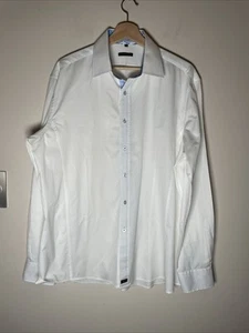 Giorgio Cavalli Men's Shirt Sz 17 / 43 Button Up Long Sleeve Flip Collar Cuff - Picture 1 of 11