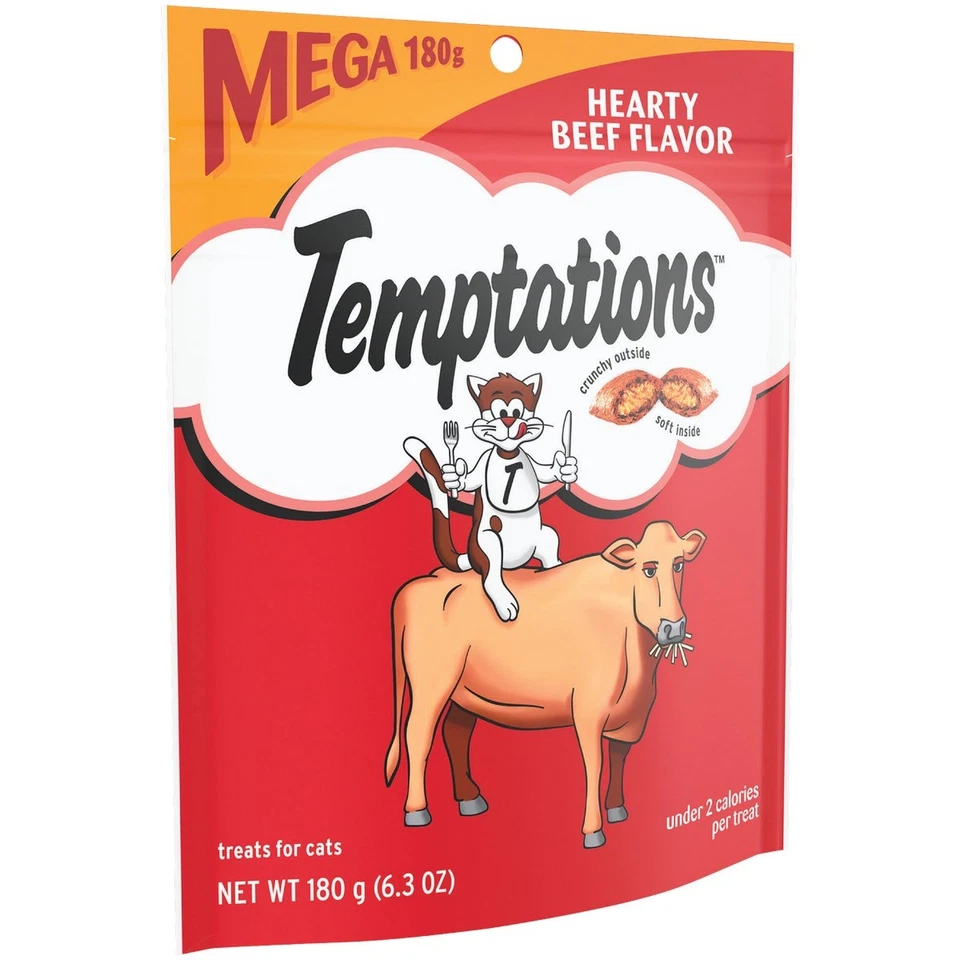 Temptations Hearty Beef 6,3 OZ Pack de 12 tentaciones para gatos 798475 798475 Foto 1 de 1