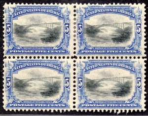 US 1901 PAN AMERICAN EXPOSITION SCOTT #297 BLOCK OF 4 MINT TOP PAIR HINGED - Picture 1 of 2