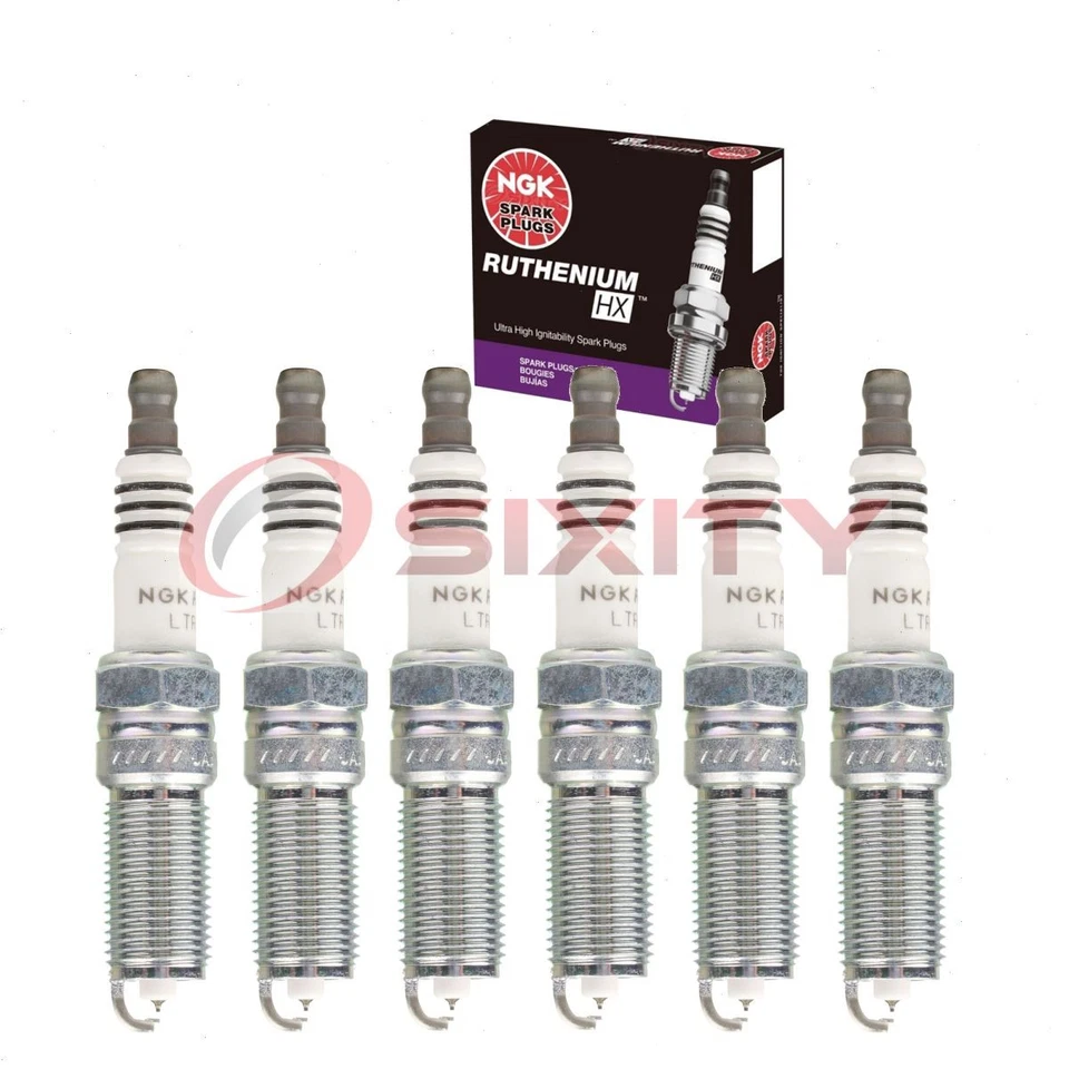 6 pc NGK Ruthenium HX Spark Plugs for 2010-2019 Ford Taurus 3.5L V6 Ignition px - Image 1 of 4