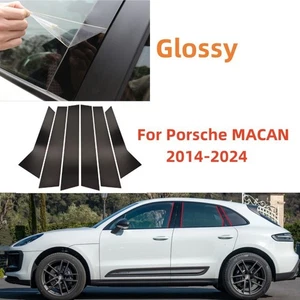 For Porsche Macan 14- 2024 Glossy Blac Pillar Post Door Window Trim stickers 6PC - Picture 1 of 4