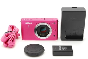 [ Near MINT ] NIKON 1 J2 Pink Mirrorless Digital Camera Body w/Strap From Japan - Picture 1 of 11