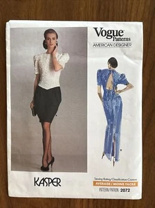 Kasper 2072 Patrones de Vogue Diseñador Americano Talla 12 14 16 Sin Cortar NUEVO - Imagen 1 de 3