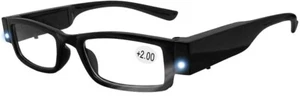Led Lighted Bright Reading Glasses - Compact Full Frame - BOX of 12 Glasses - Picture 1 of 9