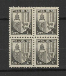 Andorre Français 1944-46 armoiries des Vallées bloc 4 timbres neufs MNH /TR9405 - Picture 1 of 1