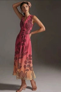 Maxi Vestido Anthropologie Verb de Pallavi Singhee Cuello en V Ombre Mediano A4 - Imagen 1 de 15