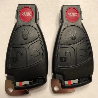 2 новых черных чехла для дистанционного управления зажимы для аккумулятора + вставки ключей для Mercedes IYZ 3312 - Изображение 1 из 4