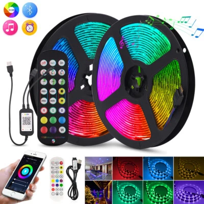 USB 5V LED Stripe RGB Leiste Streifen 5050 Band Bluetooth APP Musik Controller - Bild 1 von 4
